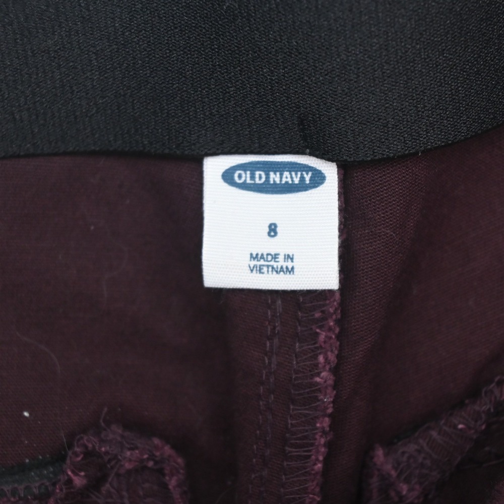 Old Navy 8 Maroon Red Stretch Side Zip Skinny Dress Womens Pants - Picture 6 of 9